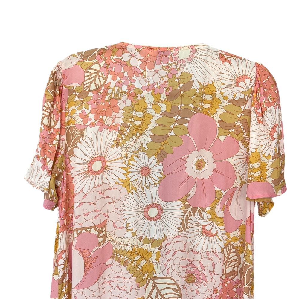 Floral Pink and Gold Maxi Dress - Picture 10 of 13